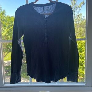 Aerie ashy blue Long Sleeve quarter button shirt